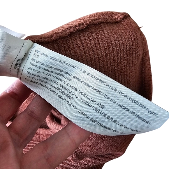 Abercrombie & Fitch One-Shoulder Ribbed Bodysuit in Brown Size XS - Picture 4 of 5